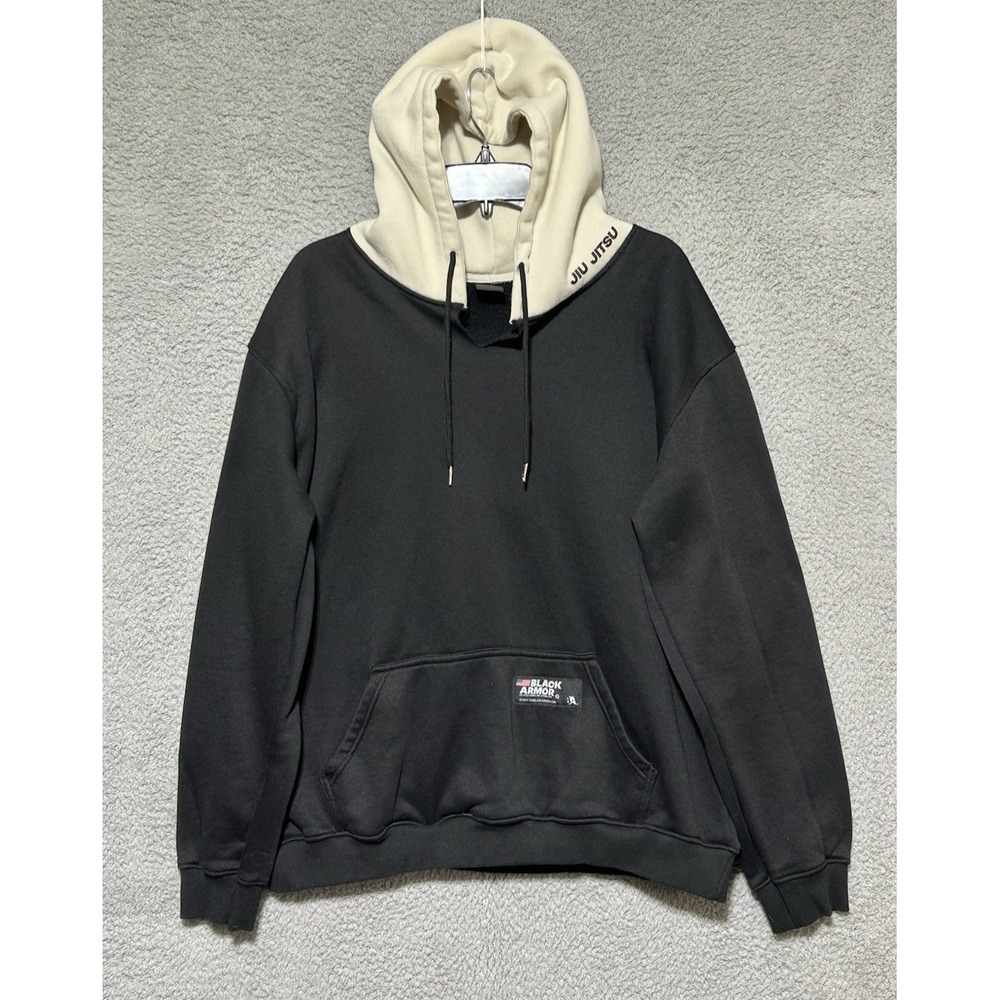 Jiu Jitsu Fighter Mixed Martial Arts MMA Mens Black Armor Hoodie Boxie‎ Sz L